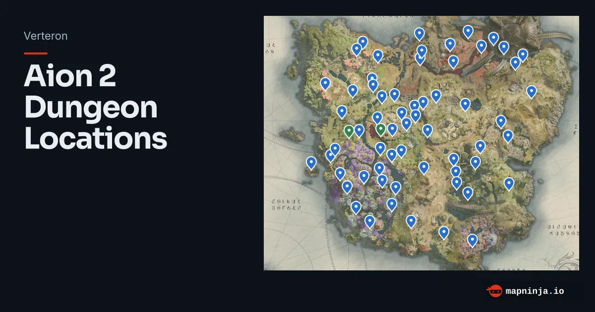 Aion 2 Dungeon Locations map preview