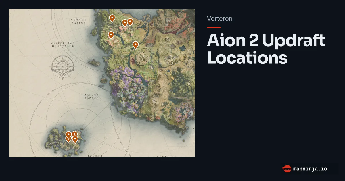 Aion 2 Updraft Locations map preview