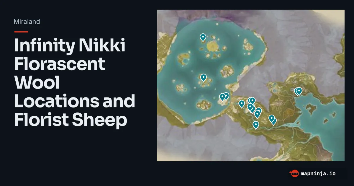 Infinity Nikki Florascent Wool Locations and Florist Sheep map preview