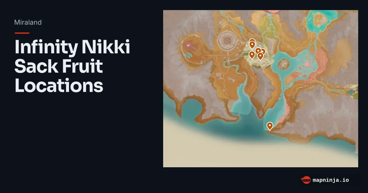 Infinity Nikki Sack Fruit Locations map preview